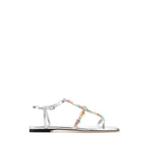Silver Nappa Leather Daisy Sandals - Jimmy Choo - Modalova