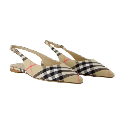 Linen Slingbacks - Beige Sand IP - Burberry - Modalova