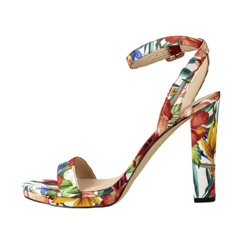 Floral Block Heel Sandals - Guess - Modalova