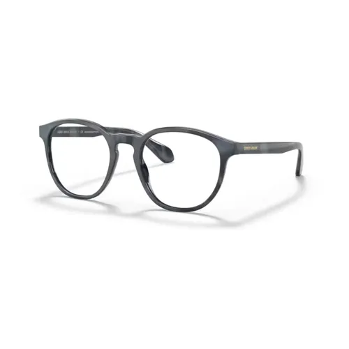Striped Opal Grey Eyewear Frames - Giorgio Armani - Modalova