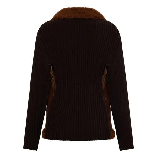 Elegant leather and knitted jacket - Moorer - Modalova