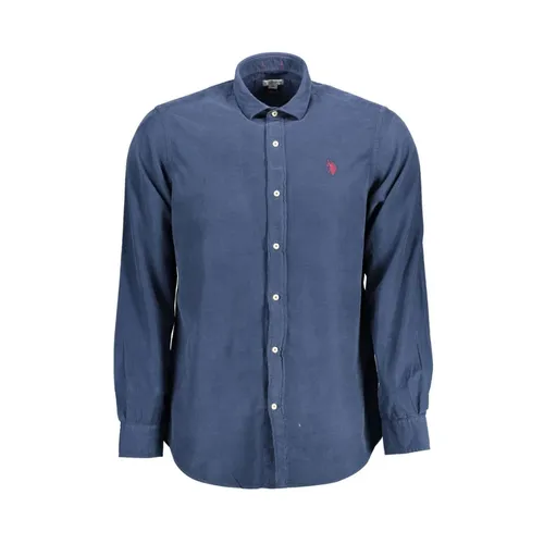 Camisa de Hombre Slim Fit de Algodón Azul - U.s. Polo Assn. - Modalova