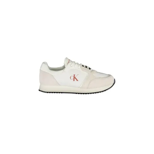 White Casual Leather Sneakers - Calvin Klein - Modalova