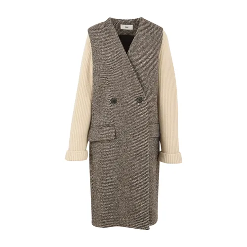 Coats > Double-Breasted Coats - - Solotre - Modalova