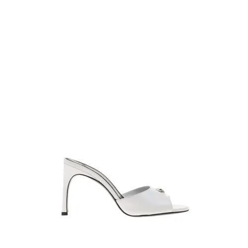 White Leather Logo-Plaque Mules - Coperni - Modalova