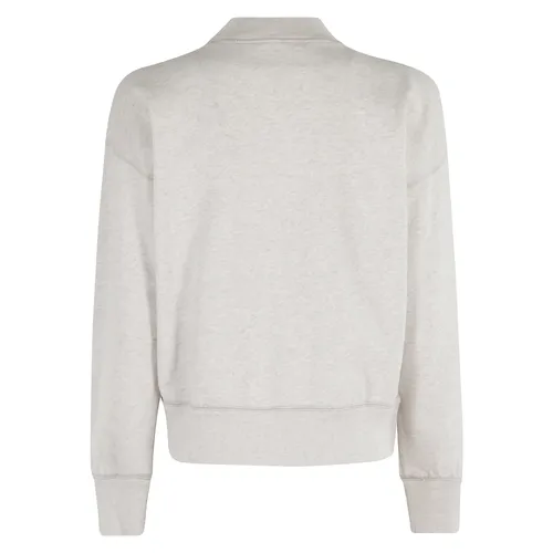 Ecru Circle Neck Sweatshirt with Front Logo - Marant étoile - Modalova