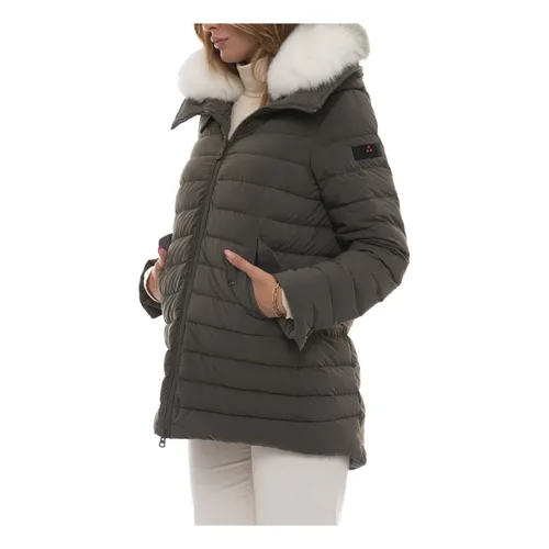 Quilted Jacket with Removable Fur Collar - Peuterey - Modalova