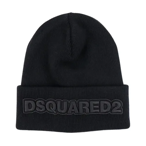 Black Wool Winter Hat Stylish - Dsquared2 - Modalova