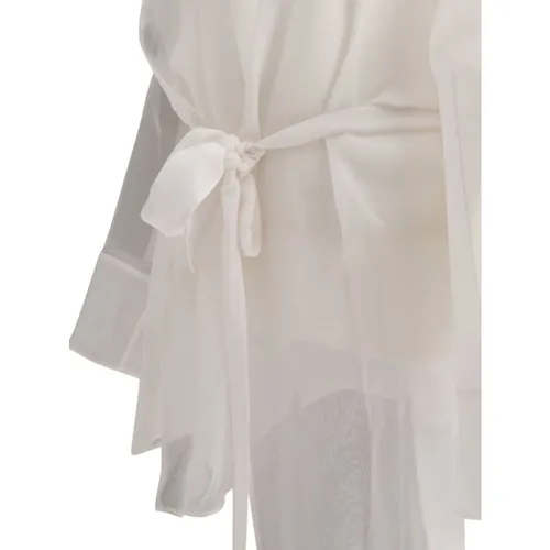 White Silk Kimono Hooded Jacket - Max Mara - Modalova