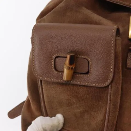 Pre-owned Suede Backpack - Gucci Vintage - Modalova