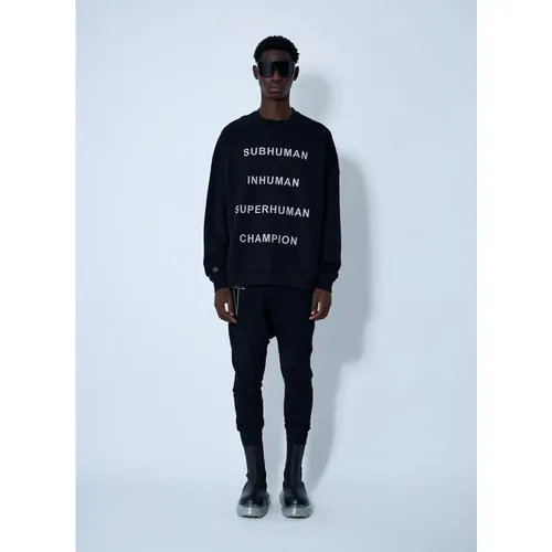 Text Print Crewneck Sweatshirt - Rick Owens - Modalova