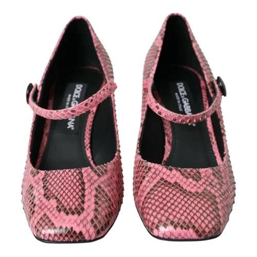 Pink Python Leather Mary Jane Heels - Dolce & Gabbana - Modalova