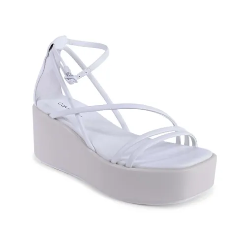White MultiStrap Wedge Sandals - Calvin Klein - Modalova