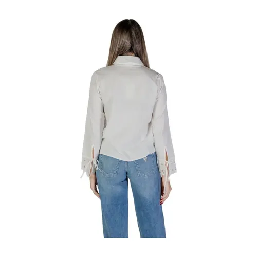 Eyelet Cuff Long Sleeve Blouse - Jacqueline de Yong - Modalova