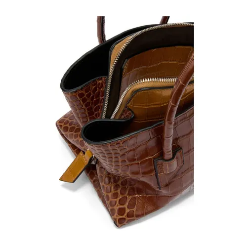 La Passeggiata Mini Croc-Embossed Leather Bag - The Attico - Modalova