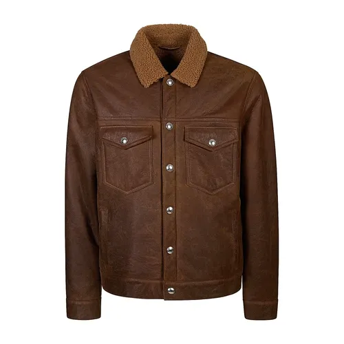 Shearling Denim Jacket - Eleventy - Modalova