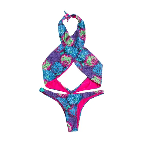 Floral Cross Front Bikini Set - Reina Olga - Modalova