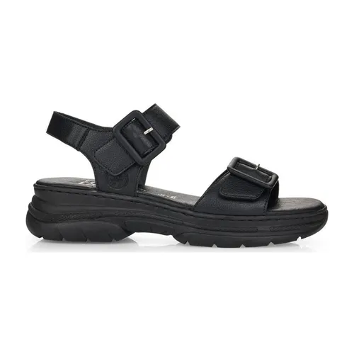 Black Casual Flat Sandals - Rieker - Modalova