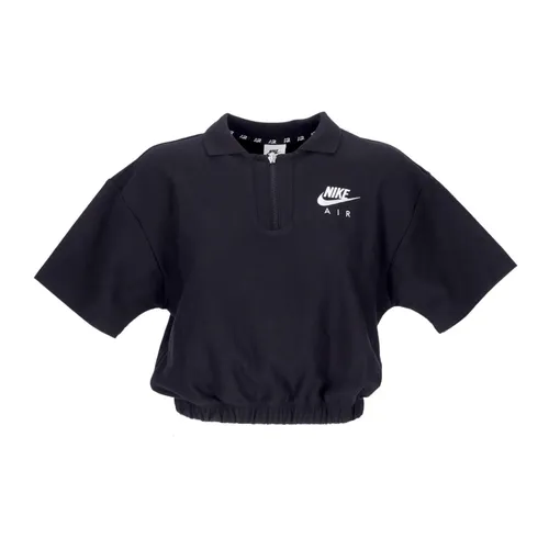 Black/White Air Pique Crop Polo - Nike - Modalova