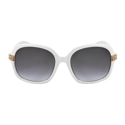 White Resin Sunglasses with Blue Lenses - Guess - Modalova