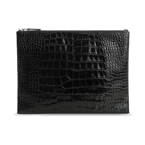 Crocodile-print Leather Pouch - Tom Ford - Modalova
