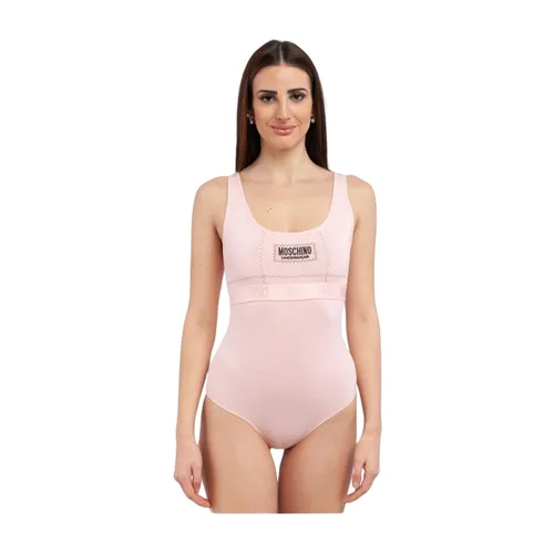 Cotton Bodysuit with Snap Closure - Moschino - Modalova