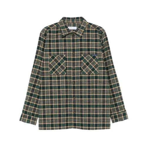 Plaid Button-Up Shirt with Pockets - Maison Labiche - Modalova