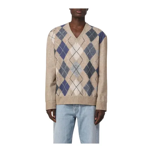Argyle Pattern Knit Sweater - Bottega Veneta - Modalova