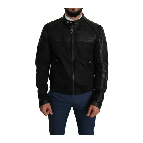 Blackylon Full Zip Men Bomber Jacket - Dolce & Gabbana - Modalova