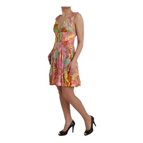 Floral Print Silk Mini Dress - Dolce & Gabbana - Modalova