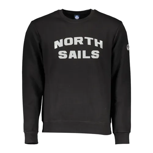 Black Cotton Sweater with Logo Print - North Sails - Modalova