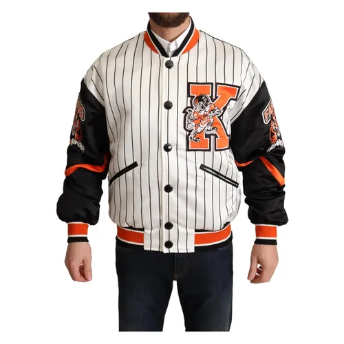 Multicolor King Logo Bomber Jacket - Dolce & Gabbana - Modalova