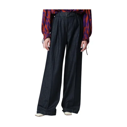 Belted Trousers with Irregular Pleats - Dries Van Noten - Modalova