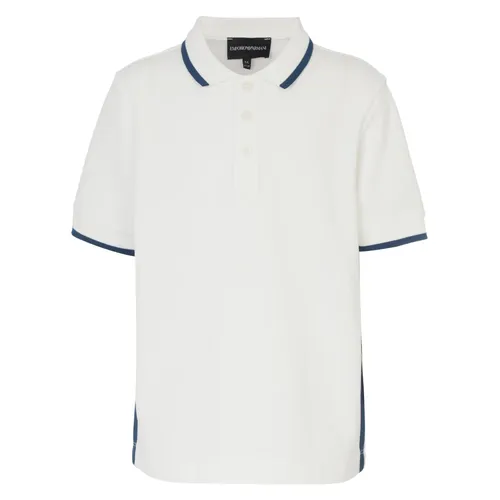 Logo Tape Polo Shirt in White - Emporio Armani - Modalova