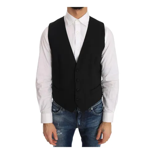 Formal Vest with Logo Details - Dolce & Gabbana - Modalova