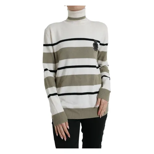 Multicolor Striped Wool Turtleneck Sweater - Dolce & Gabbana - Modalova