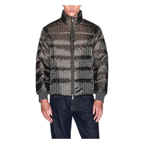 Fabric Jacket with Allover Logo - Armani Exchange - Modalova