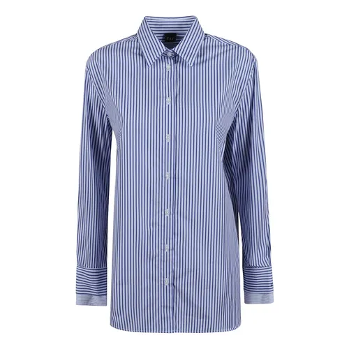 Blue Striped Cotton Shirt - Fay - Modalova