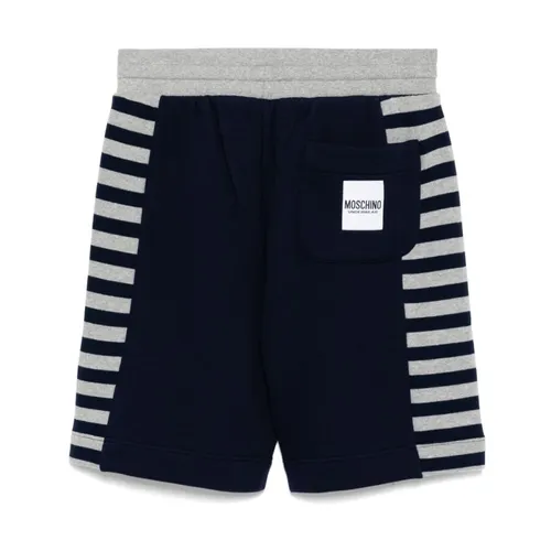 Navy Blue Drawstring Shorts - Moschino - Modalova