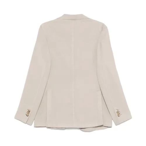Beige Jacket with Front Button Fastening - Luigi Bianchi Mantova - Modalova