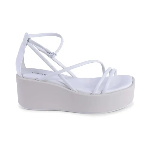 White MultiStrap Wedge Sandals - Calvin Klein - Modalova