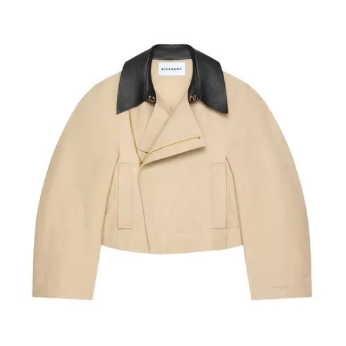 Beige Two-Tone Asymmetrical Zip Coat - Givenchy - Modalova
