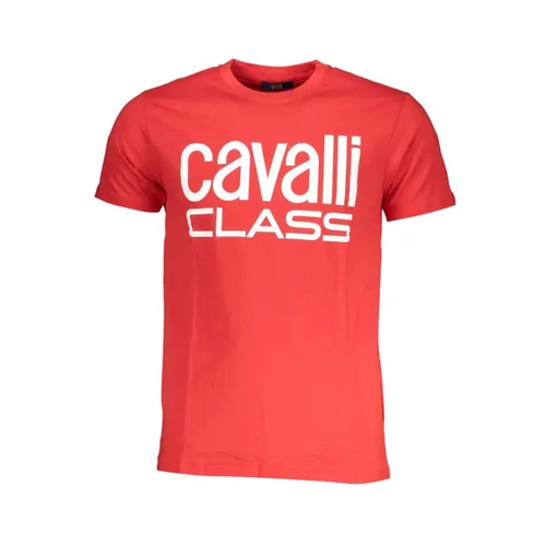 Red Cotton Print Logo T-Shirt - Cavalli Class - Modalova