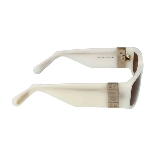 White Rectangle Sunglasses with Brown Lenses - Gcds - Modalova