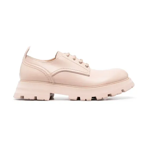 Blush Leather Lace-Up Boots - Alexander McQueen - Modalova