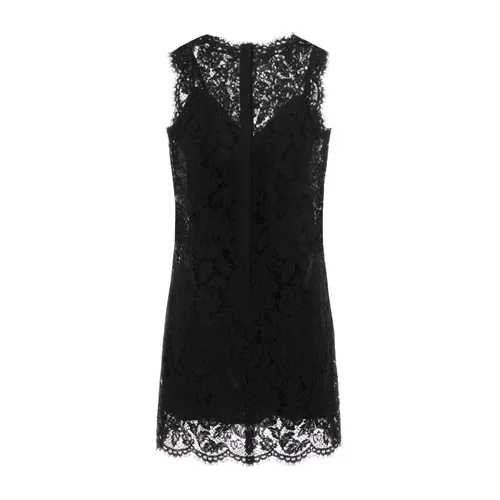 Floral Lace Overlay Dress - Dolce & Gabbana - Modalova