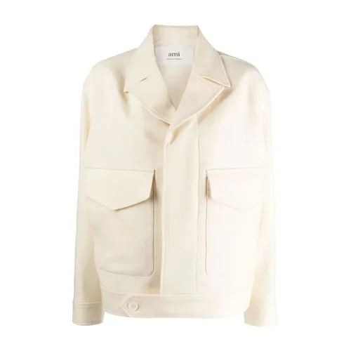 Casual Beige Buttoned Jacket - Ami Paris - Modalova