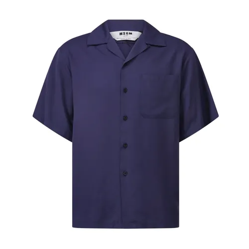 Camisa de Bowling Oversize de Satén - Msgm - Modalova