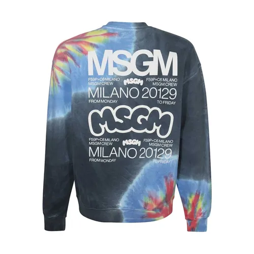 Printed Cotton Sweatshirt - Msgm - Modalova