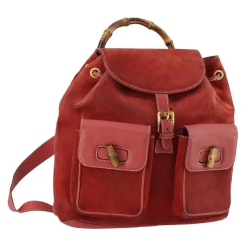 Pre-owned Suede Backpack - Gucci Vintage - Modalova